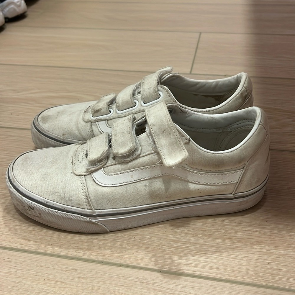 White Velcro Vans